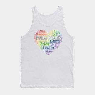 Pride Month Word Art Heart Tank Top